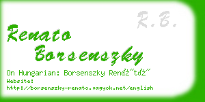 renato borsenszky business card